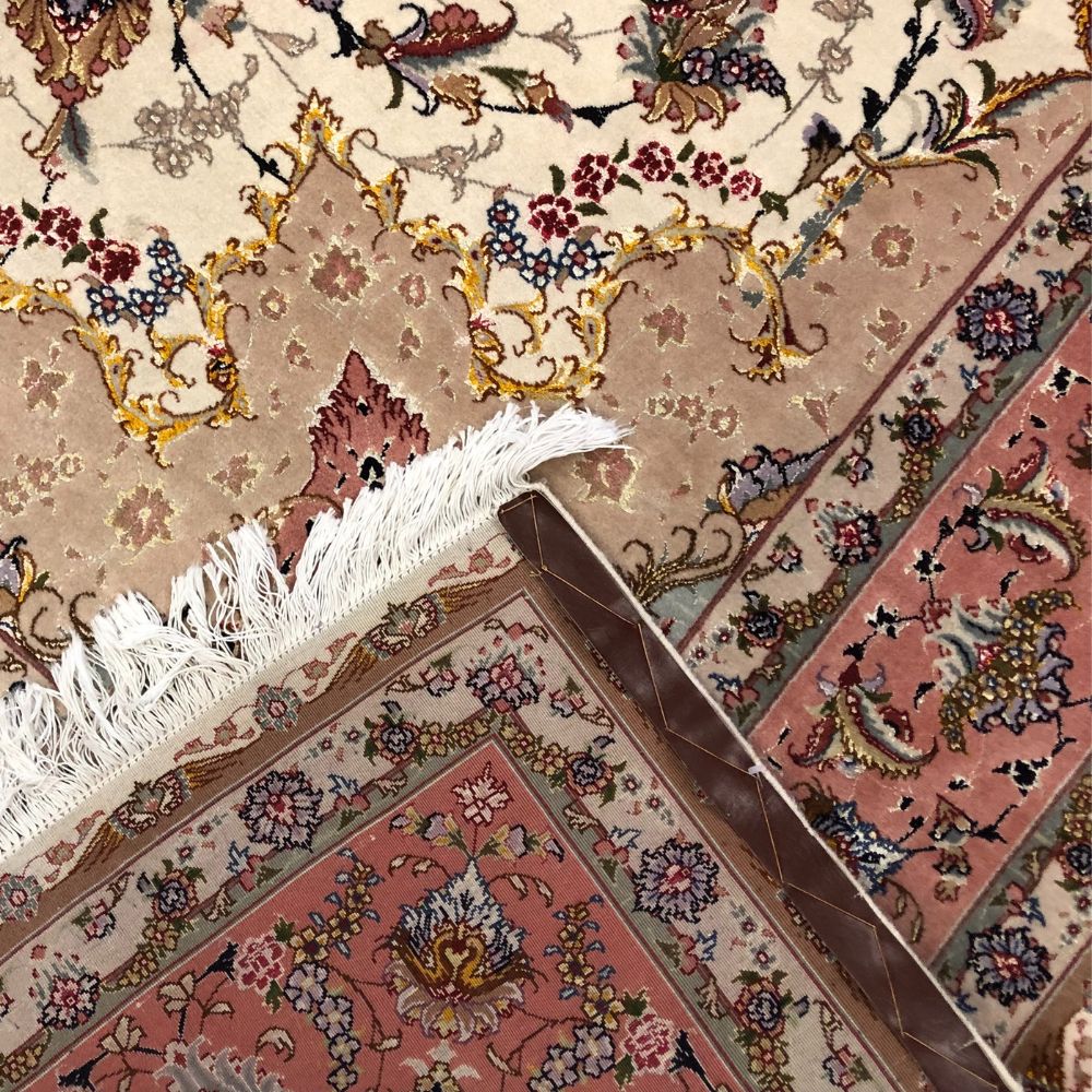 Persian Rug - Tabriz Wool and Silk 6'9"x 9'10" - Vintage Rug