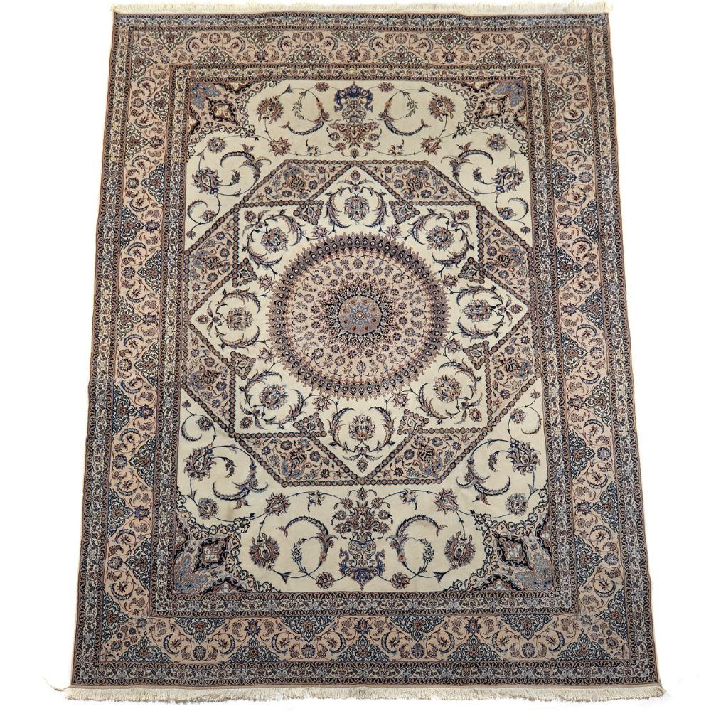 Persian Rug - Nain Wool & Silk 8'8" x 11'10" - Vintage Rugs
