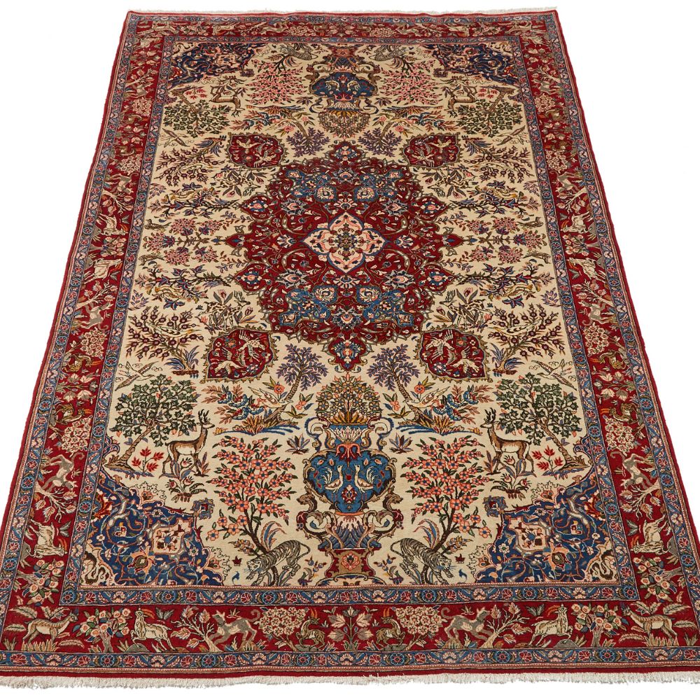 Persian Rugs - Qum 7'9" x 11'9" - Vintage Rugs