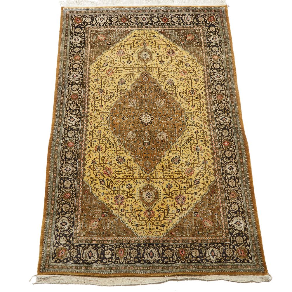 Persian Rug - Silk Qum 4'9" x 7'2" - Vintage Rugs