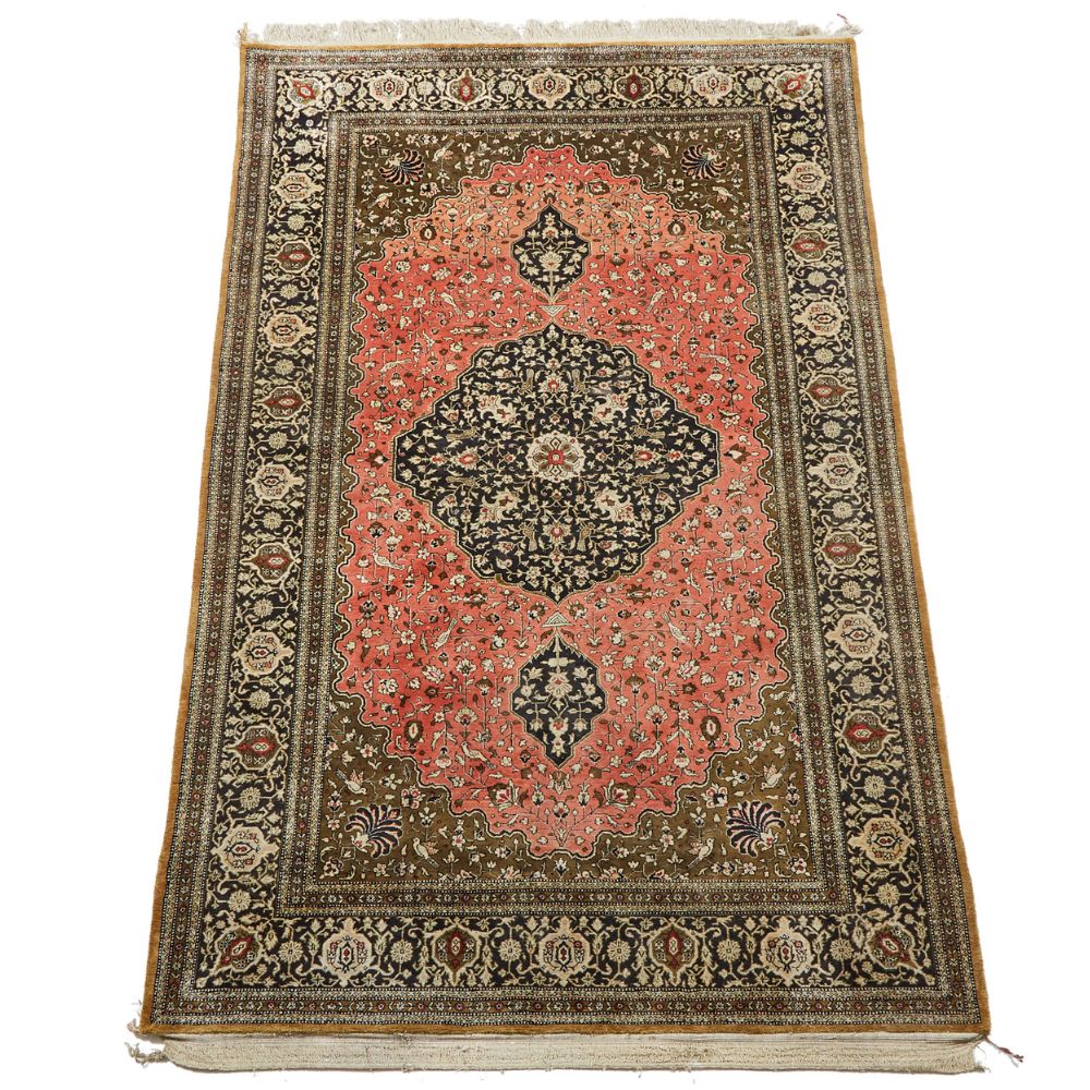 Persian Rug - Silk Qum 4'9" x 7'5" - Pure Silk Rug - Vintage Rugs