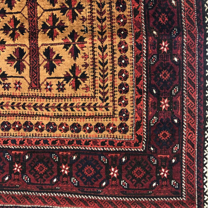 Afghan Rugs - Belouchi 3'1"x 6'1" - Vintage Rugs - Border