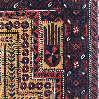 Afghan Rugs - Belouchi 3'1"x 6'1" - Vintage Rugs - Oriental Rug Exchange - Symbol