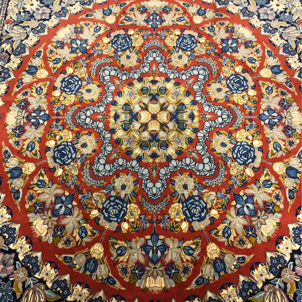 Persian Rugs - Sarouk Persian Rugs  - 8' x 8'4" - Vintage Rugs - Persian Rugs from Iran - Oriental Rug Exchange