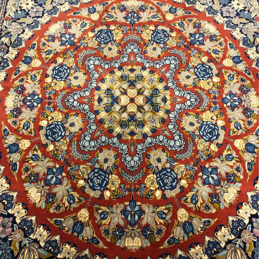Persian Rugs - Sarouk Persian Rugs  - 8' x 8'4" - Vintage Rugs - Persian Rugs from Iran - Oriental Rug Exchange