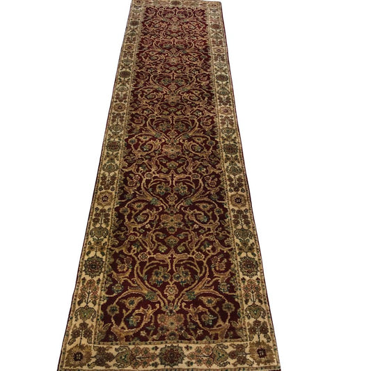 Indian Rugs - Sarouk - Rug Runner - 2'5" x 9'9" - Handmade Rugs 
