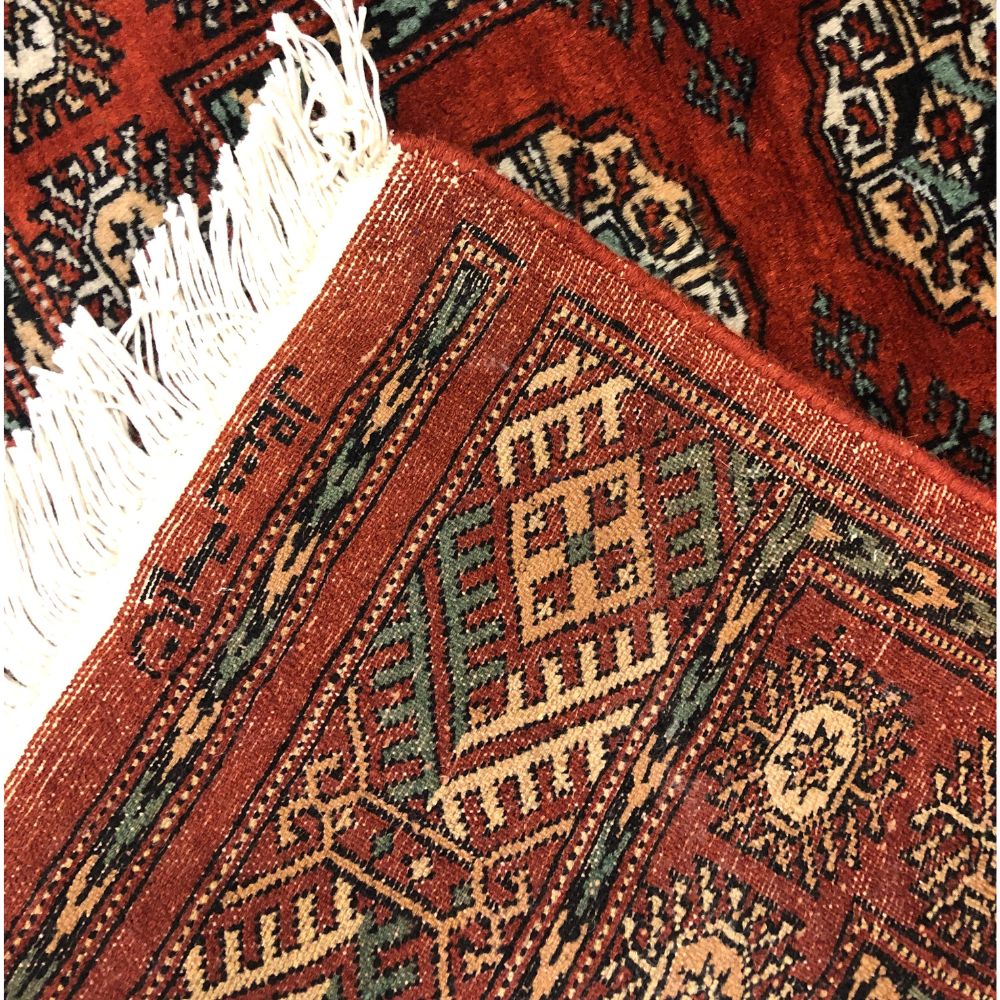 Pakistani Rugs - Bokhara 2'9" x 8'2" - Vintage Rugs- Back