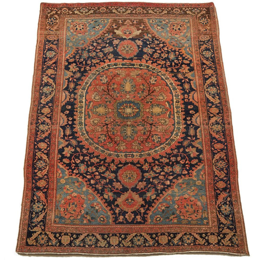 Persian Sarouk Ferahan - 4'5" x 6'1" - Antique Rugs