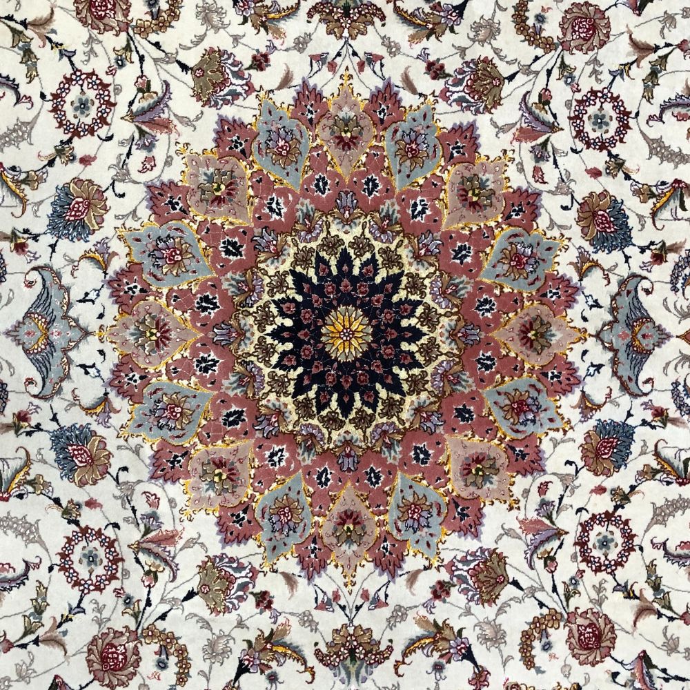 Persian Rug - Tabriz Wool and Silk 6'9"x 9'10"  - Vintage Rug