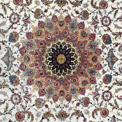 Persian Rug - Tabriz Wool and Silk 6'9"x 9'10"  - Vintage Rug