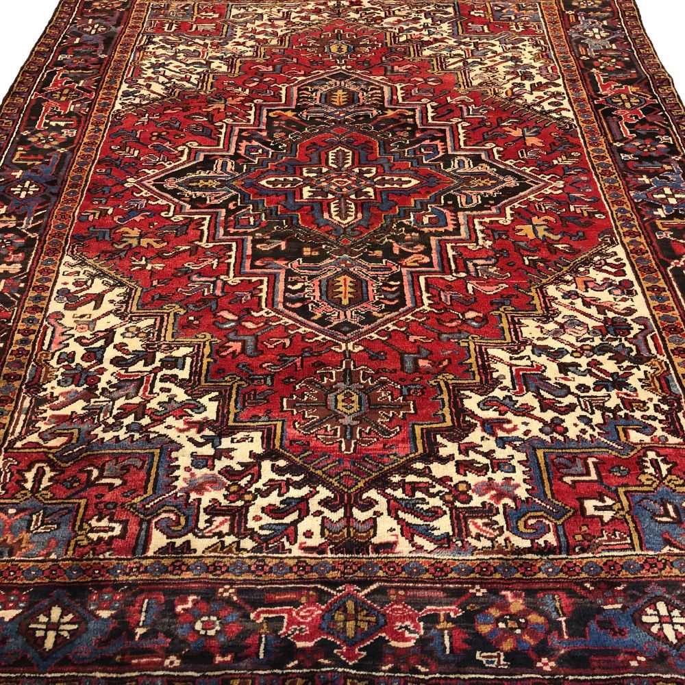Persian Rug - Heriz 7'6" x 9'10" - Handmade Rugs- Vintage Rugs - Oriental Rug Exchange