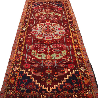 Persian Rugs - Nahavand Rug Runner - 4'4" x 9'6" - Handmade Rugs - Vintage Rugs 