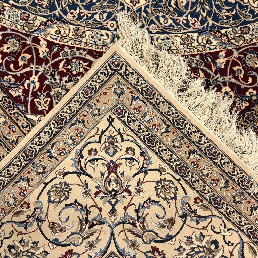 Persian Rug - Nain 12'7" x 11' - Wool and Silk - Vintage Rugs - Oriental Rug Exchange - Back