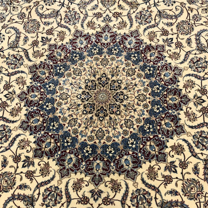 Persian Rugs - Nain 12'7" x 11' - Wool and Silk - Vintage Rugs - Oriental Rug Exchange - Medallion