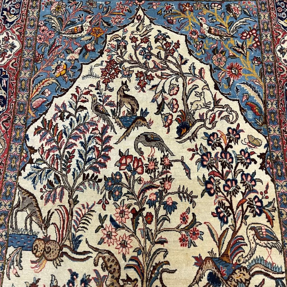 Persian Rugs - Qum 4'2" x 7'3" - Field -Vintage Rugs - Oriental Rug Exchange