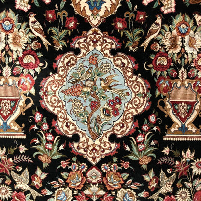 Persian Rugs - Qum Pure Silk 4'3' x 6'8" - Vintage Rugs - Handmade Rugs - Persian Silk Rug from Qum -Iranian Persian Rugs - Oriental Rug Exchange