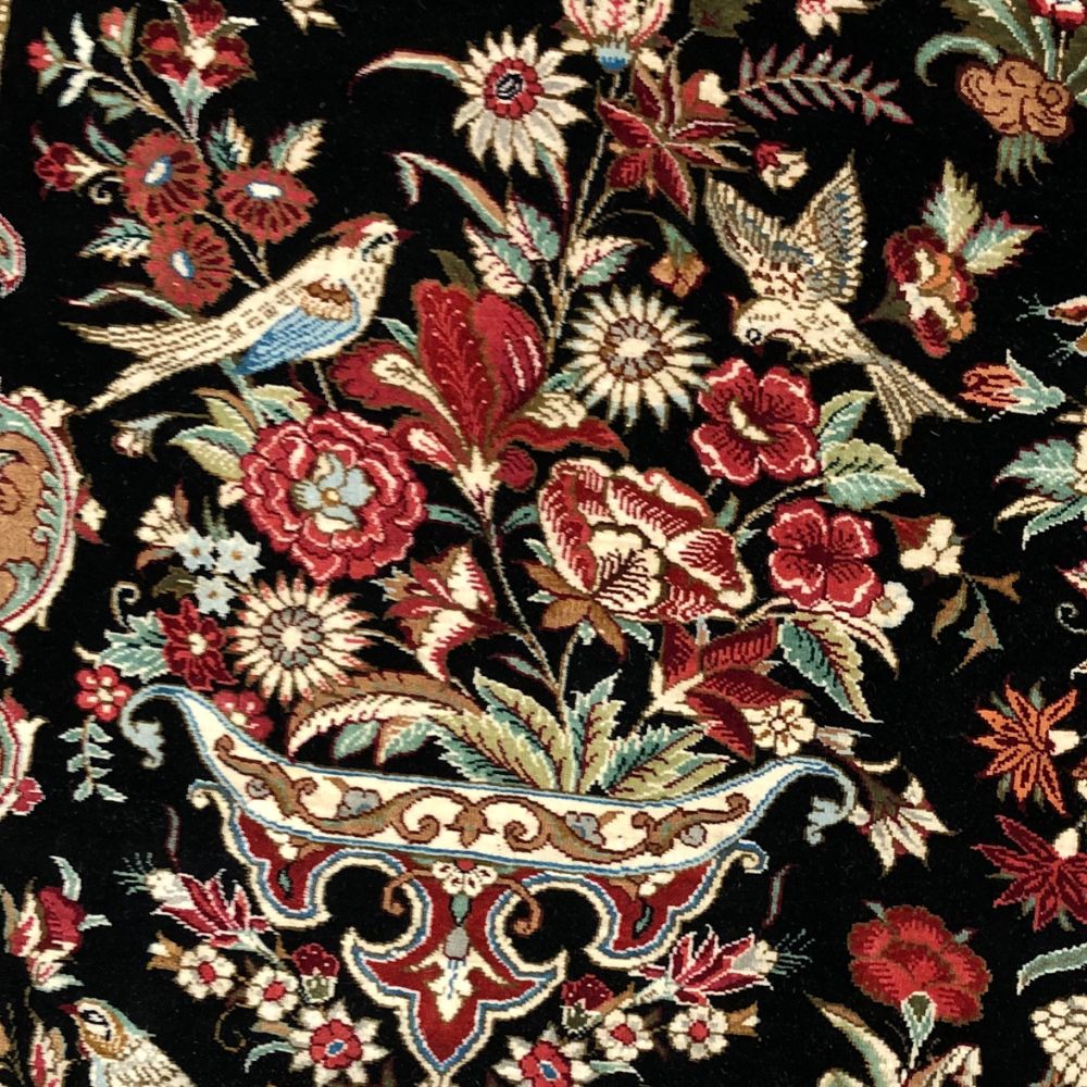 Persian Rugs - Qum Pure Silk 4'3' x 6'8" - Vintage Rugs - Handmade Rugs - Persian Silk Rug from Qum -Iranian Persian Rugs - Oriental Rug Exchange