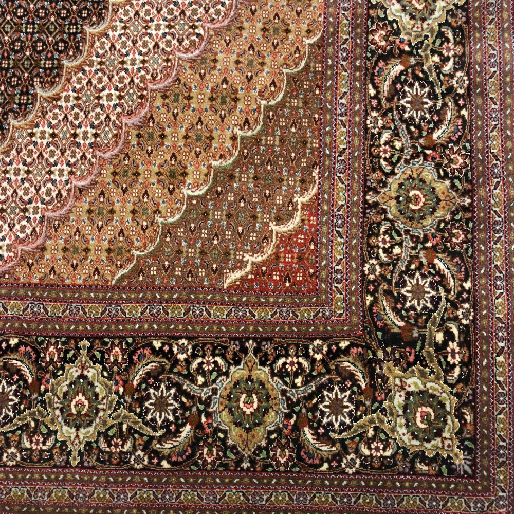 Persian Rugs - Tabriz Wool & Silk 9'8" x 13'3" - Vintage Rugs - Border - Oriental Rug Exchange - Tabriz Carpet