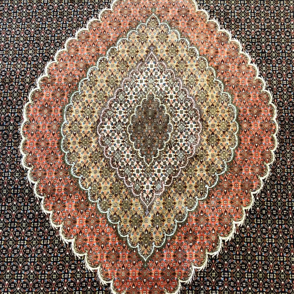 Persian Rugs - Tabriz Wool & Silk 9'8" x 13'3" - Vintage Rugs -  Medallion - Oriental Rug Exchange - Tabriz Carpet