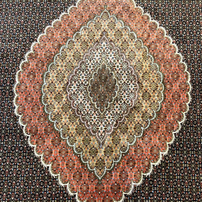 Persian Rugs - Tabriz Wool & Silk 9'8" x 13'3" - Vintage Rugs -  Medallion - Oriental Rug Exchange - Tabriz Carpet